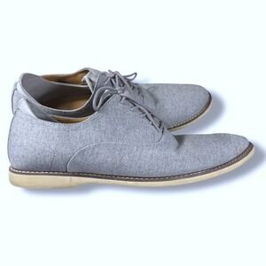 Bar III Dylan Oxford Dress Shoes Canvas Plain Toe Lace Up Classic Gray 13M